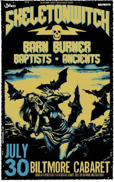 Skeletonwitch, BARN BURNER, Baptists , Anciients @ The Biltmore Cabaret Jul 30 2012 - May 8th @ The Biltmore Cabaret