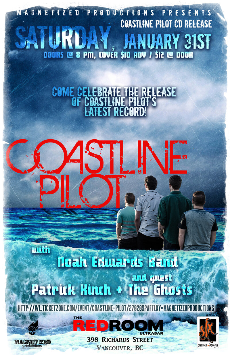 Coastline Pilot (CD Release), Noah Edwards Band , Patrick Kinch + The Ghosts @ The Red Room Jan 31 2015 - May 8th @ The Red Room
