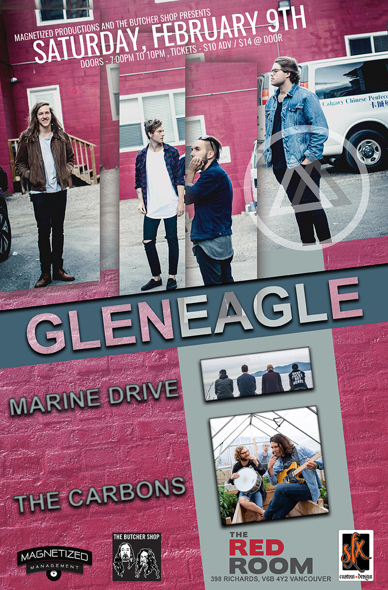 Gleneagle, Marine Drive, The Carbons @ The Red Room Feb 9 2019 - May 7th @ The Red Room
