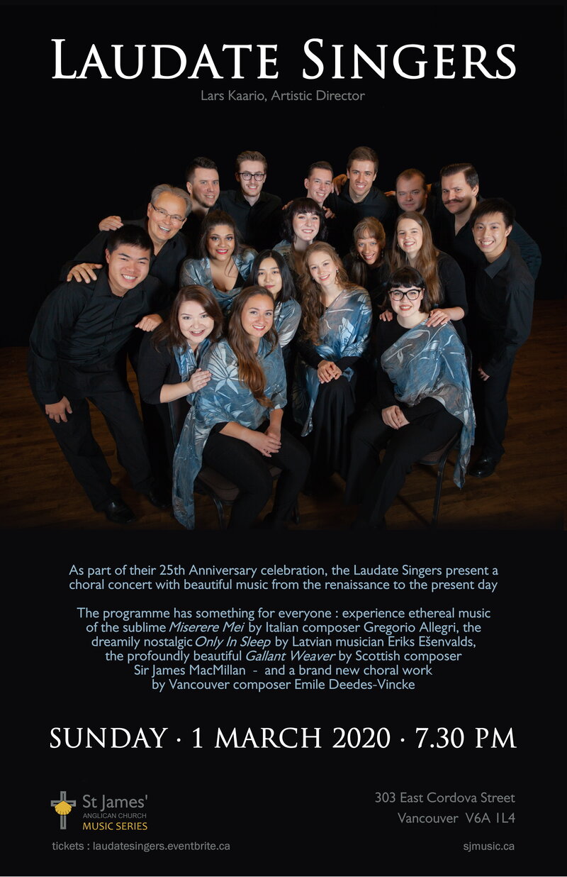 Laudate Singers @ St James' Church Mar 1 2020 - May 10th @ St James' Church