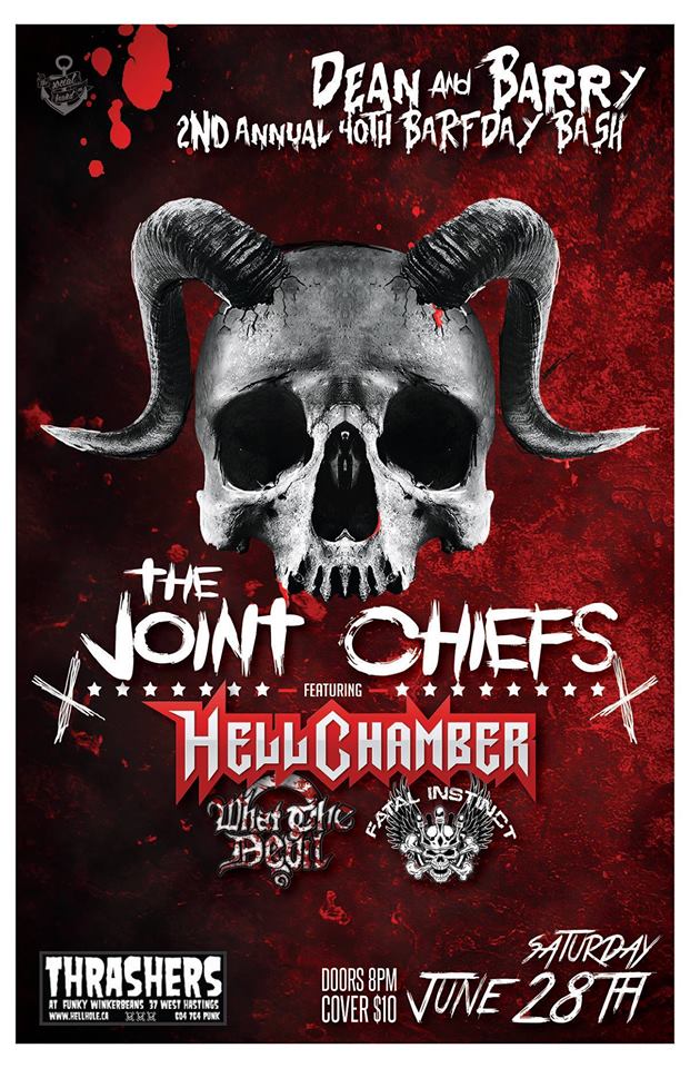 The Joint Chiefs, Hellchamber, WHAT THE DEVIL?, FATAL INSTINCT @ Funky Winker Beans Jun 28 2014 - May 7th @ Funky Winker Beans