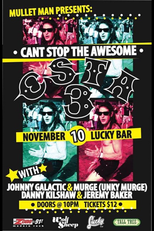 Can't Stop the Awesome 3: johnny galactic, Dj Murge, Danny Kilshaw, Jeremy Baker @ Lucky Bar Nov 10 2013 - May 5th @ Lucky Bar