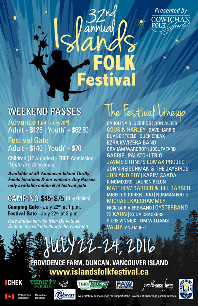 32nd Annual Islands Folk Festival @ Providence Farm Jul 24 2016 - May 7th @ Providence Farm