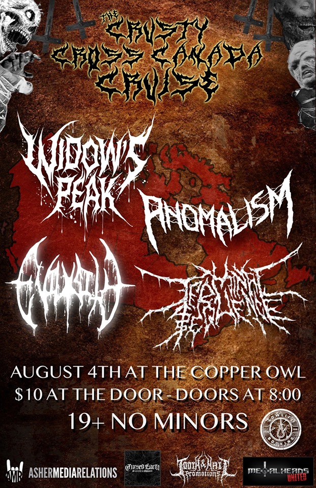 Widowspeak, Anomalism, Evilosity, Terminal Sequence @ Copper Owl Aug 4 2019 - May 16th @ Copper Owl