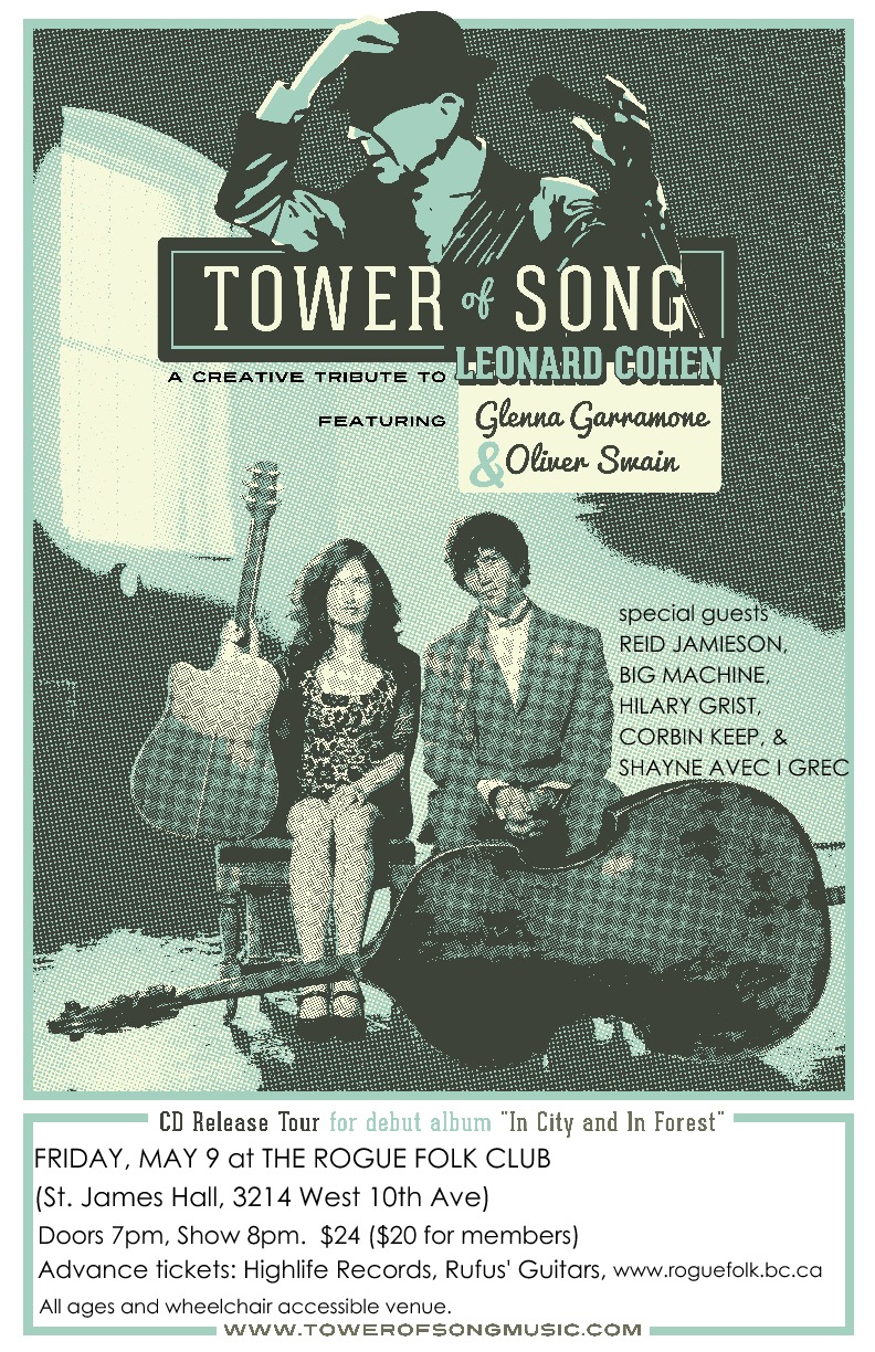 Tower of Song, Oliver Swain,  @ St. James Community Hall May 9 2014 - May 5th @ St. James Community Hall
