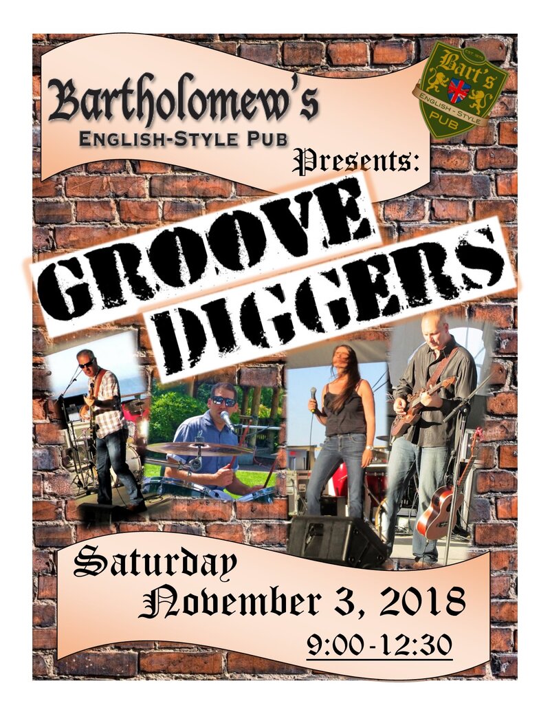 Groove Diggers, Tomo Vranjes, Jeff Weaver @ Bartholomew's Pub Nov 3 2018 - May 7th @ Bartholomew's Pub