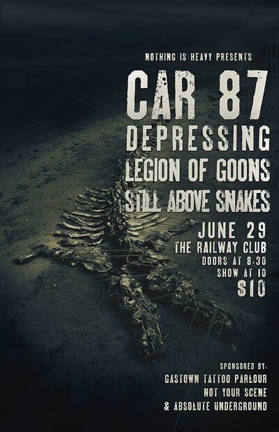 Car 87, Depressing, legaion of goons @ Railway Club Jun 29 2013 - May 13th @ Railway Club