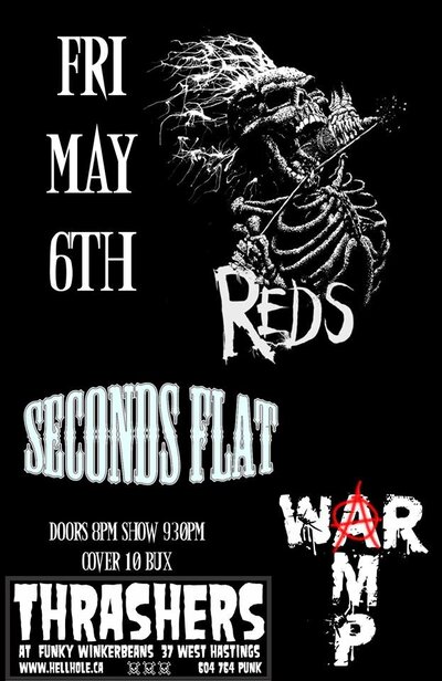 Reds, Seconds Flat, War Amp  @ Funky Winker Beans May 6 2016 - May 16th @ Funky Winker Beans