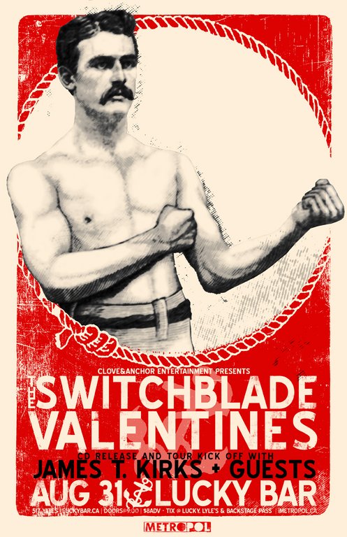 CD Release & Tour Kick Off: The Switchblade Valentines, The James T. Kirks, Die Poor @ Lucky Bar Aug 31 2007 - May 7th @ Lucky Bar
