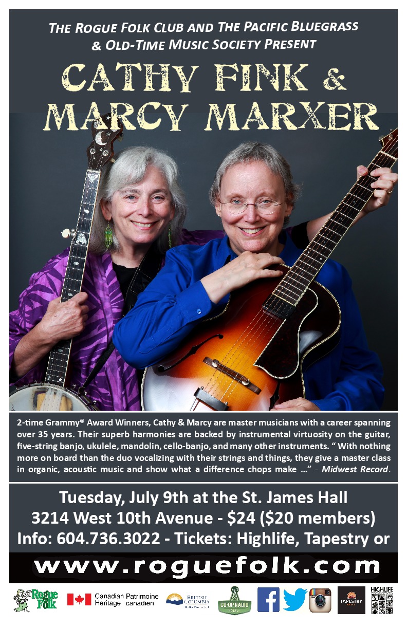 Cathy Fink & Marcy Marxer @ St. James Community Hall Jul 9 2019 - May 5th @ St. James Community Hall