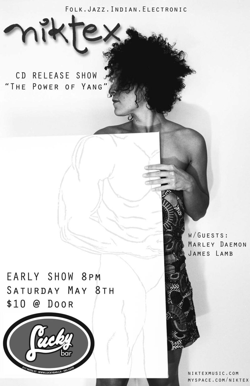 nikTex CD Release (Folk.Jazz.Indian.Electronic): nikTex, Marley Daemon, James Lamb @ Lucky Bar May 8 2010 - May 7th @ Lucky Bar