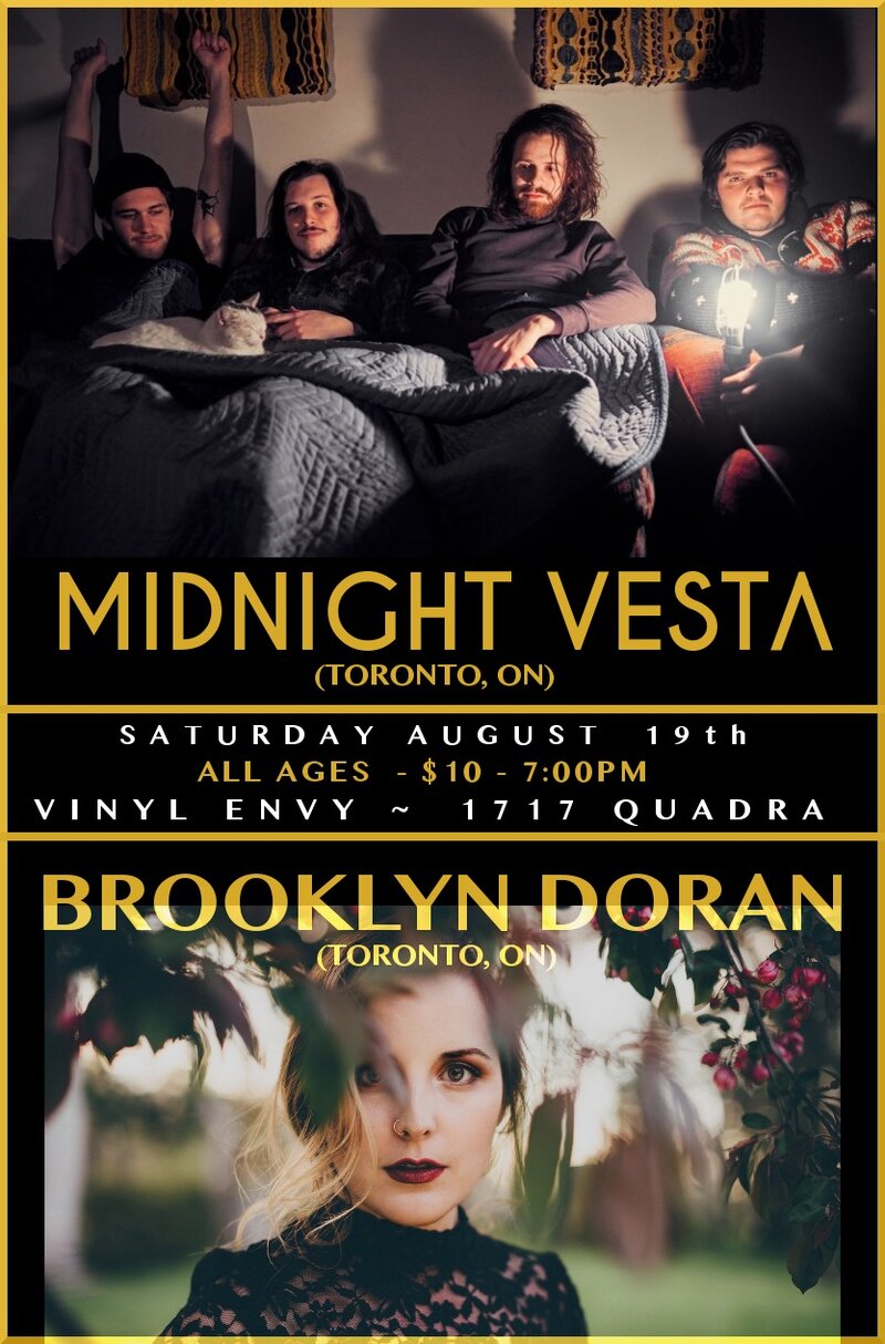 Midnight Vesta, Brooklyn Doran @ Vinyl Envy Aug 19 2017 - Jun 4th @ Vinyl Envy