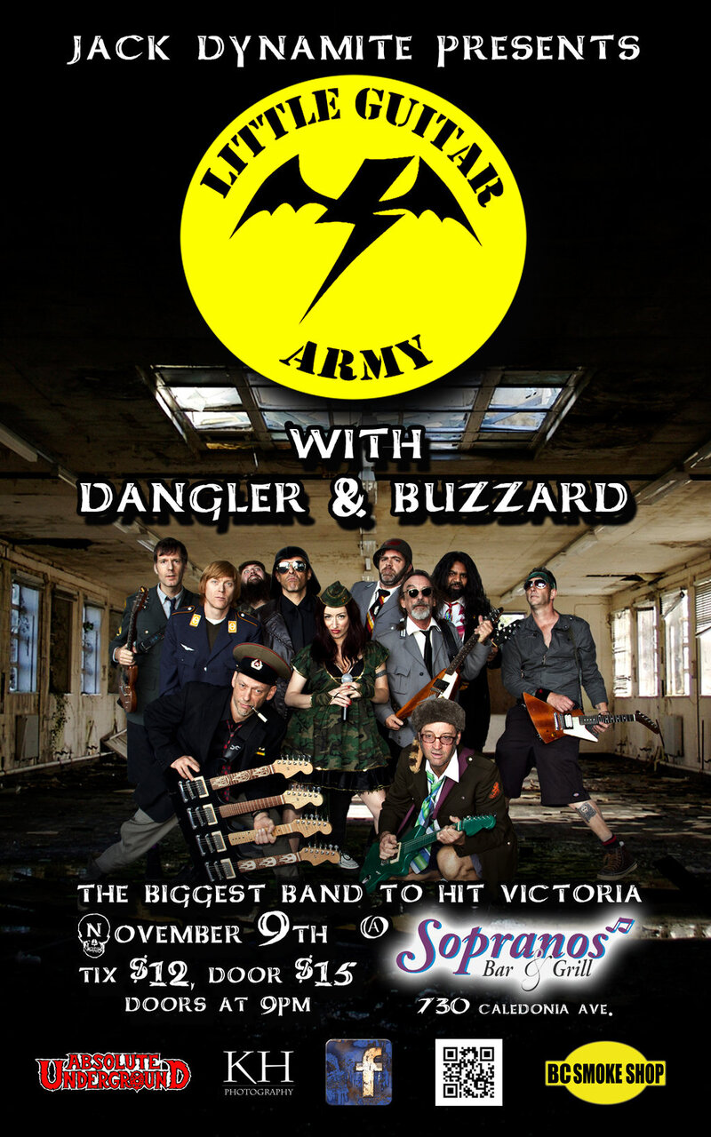 First Time in Victoria Little Guitar Army: Little Guitar Army, Dangler, BuzzArd @ Soprano's - Nov 09, 2012