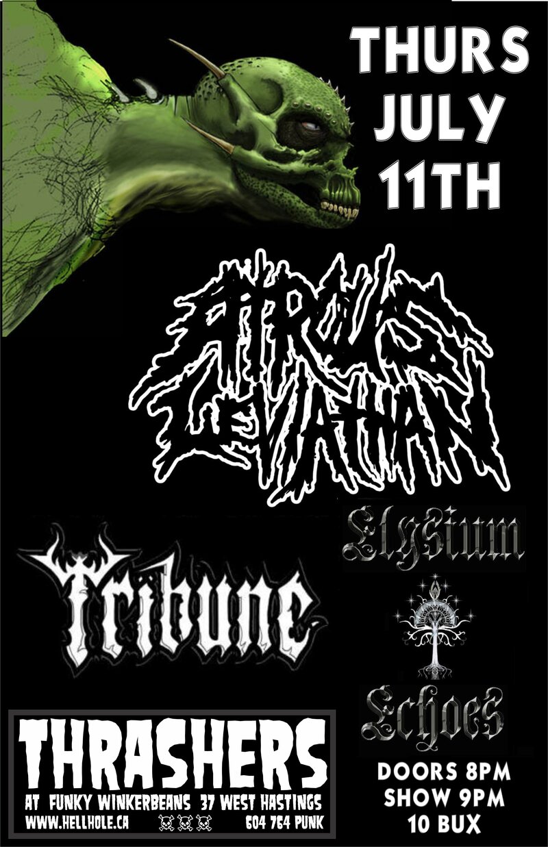 Atrous Leviathan, Tribune, Elysium Echoes @ Funky Winker Beans Jul 11 2013 - May 8th @ Funky Winker Beans