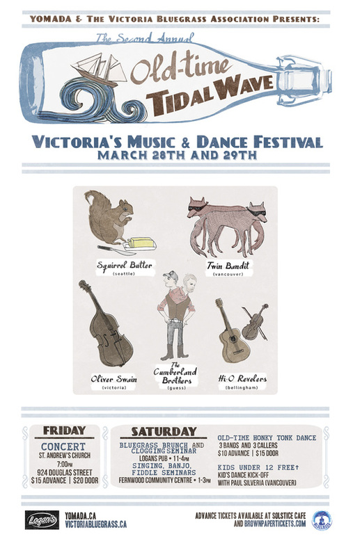 YOMADA & The VBA present...The 2nd Annual Old-Time Tidal Wave: Squirrel Butter , Hi-O Revelers , Oliver Swain, Twin Bandit  , The Cumberland Brothers @ St. Andrews Presbyterian Church Mar 28 2014 - May 6th @ St. Andrews Presbyterian Church