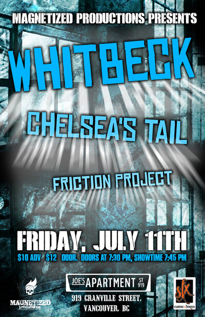 Whitbeck, Chelsea's Tail, With Guest Friction Project @ Joe's Apartment Jul 11 2014 - May 6th @ Joe's Apartment