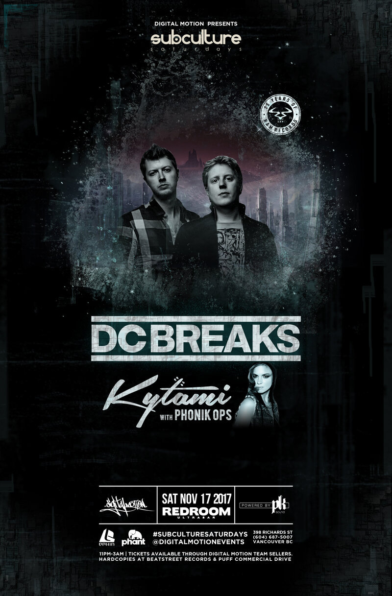 DC BREAKS (Ram Records), Kytami, Phonik Ops @ The Red Room Nov 11 2017 - May 6th @ The Red Room