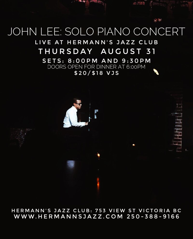 Solo Piano Concert: John Lee @ Hermann's Jazz Club Aug 31 2017 - May 6th @ Hermann's Jazz Club