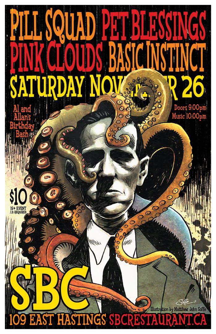 Al and Allan's Birthday Bash!!!!: Pill Squad, Pet Blessings, The Pink Clouds, Basic Instinct @ Smiling Buddha Caberet - Nov 26, 2016
