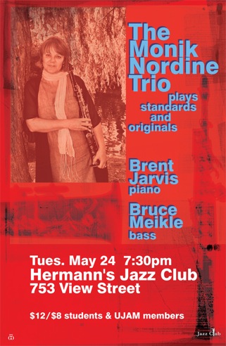 Monik Nordine Trio @ Hermann's Jazz Club May 24 2016 - May 8th @ Hermann's Jazz Club