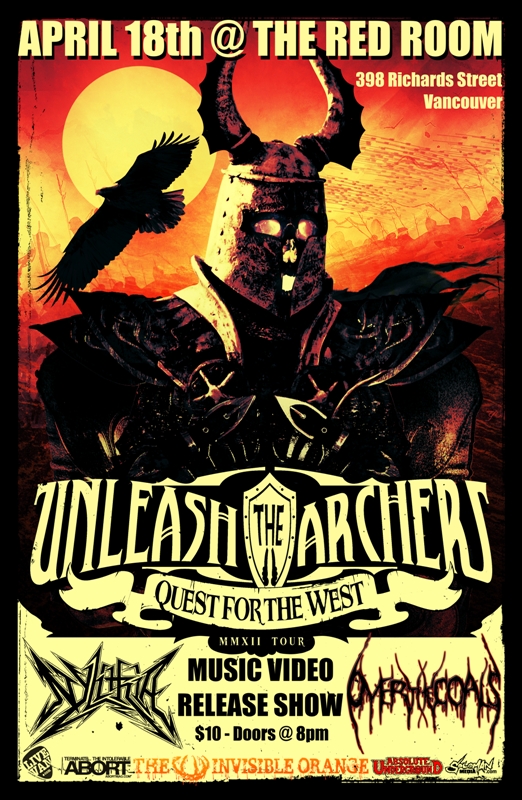 Unleash The Archers, Nylithia, Over the Coals @ The Red Room Apr 18 2012 - May 5th @ The Red Room