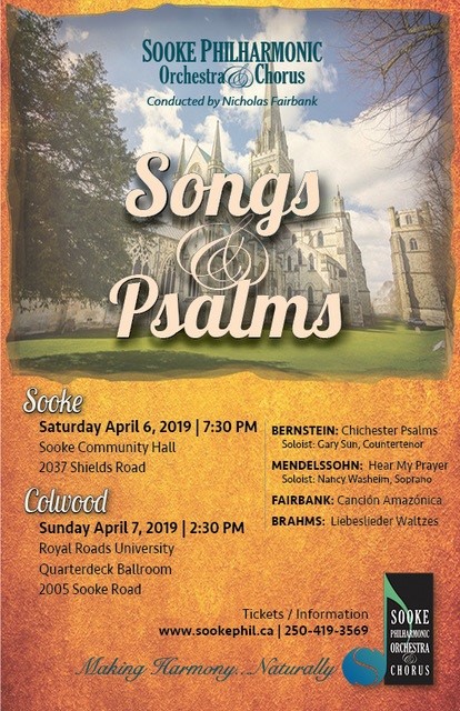Songs & Psalms: Sooke Philharmonic Orchestra @ Quarterdeck Ballroom Royal Roads University Dec 31 1969 - May 1st @ Quarterdeck Ballroom Royal Roads University