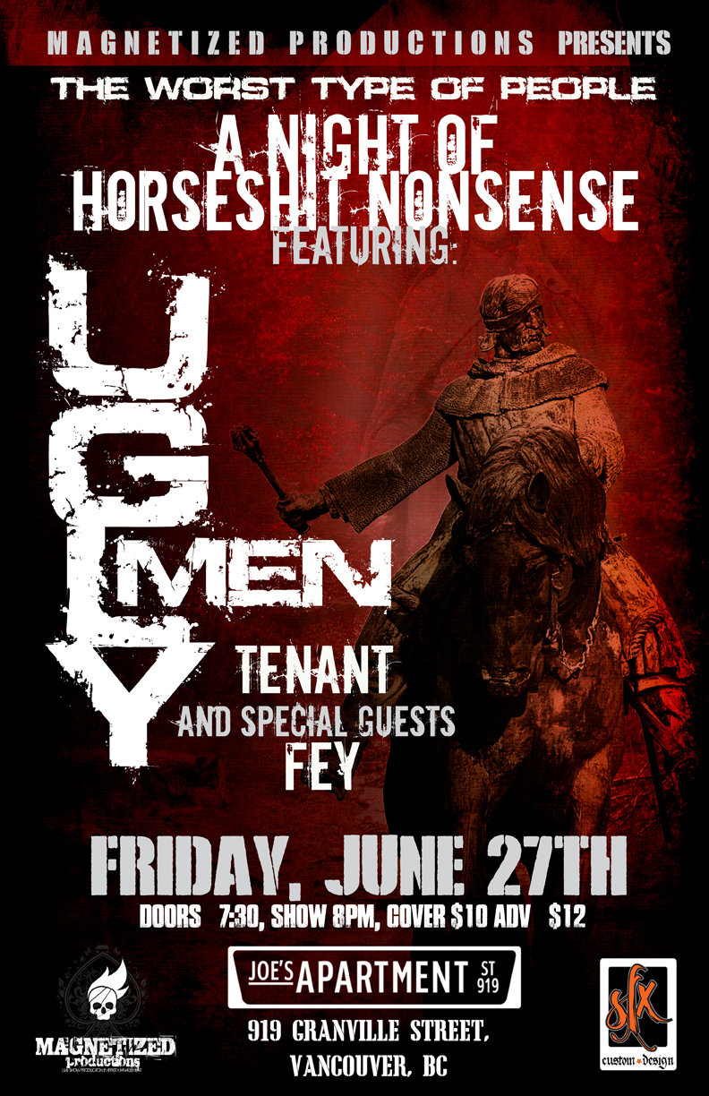 Ugly Men, Tenant, Fey @ Joe's Apartment Jun 27 2014 - May 10th @ Joe's Apartment