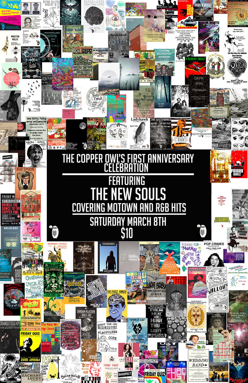 The Copper Owls first ever anniversary featuring: The New Souls @ Copper Owl Mar 8 2014 - Jun 7th @ Copper Owl