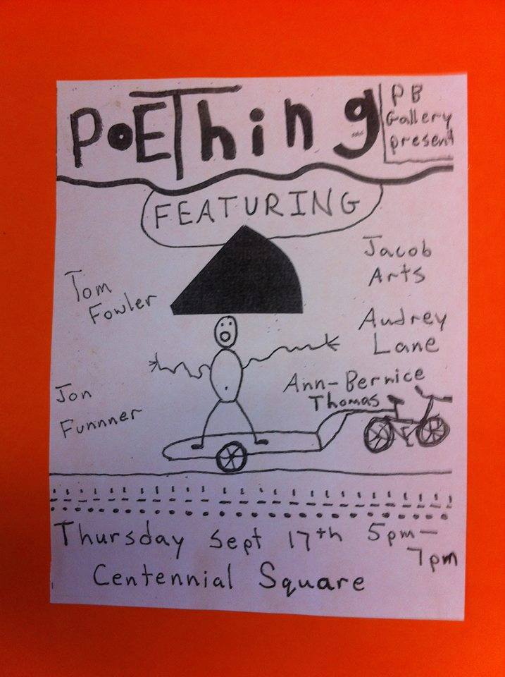 Various Poets : Poething @ PedalBox Gallery at Centenial Square Sep 17 2015 - Jul 19th @ PedalBox Gallery at Centenial Square