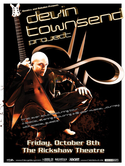 Devin Townsend's first ever solo headlining tour: Devin Townsend Project, TesseracT, The Thick of It @ Rickshaw Theatre Oct 8 2010 - May 8th @ Rickshaw Theatre