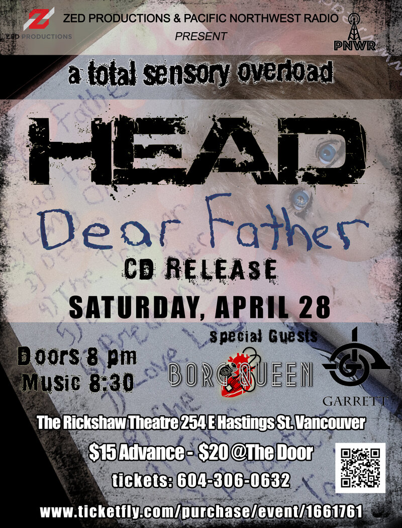 HEAD, Garrett, Borg Queen  @ Rickshaw Theatre Apr 28 2018 - May 1st @ Rickshaw Theatre