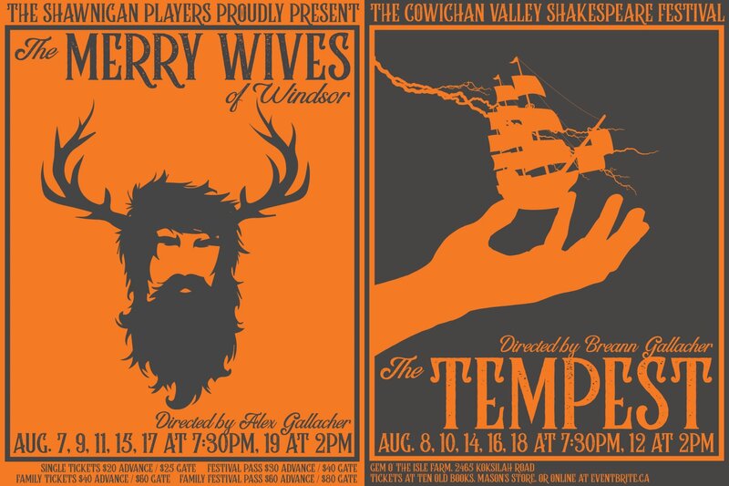 The 2018 Cowichan Valley Shakespeare Festival: Director: Alex Gallacher, Director: Breann Gallacher @ The Gem 'O the Isle Sculpture Garden Aug 18 2018 - May 6th @ The Gem 'O the Isle Sculpture Garden
