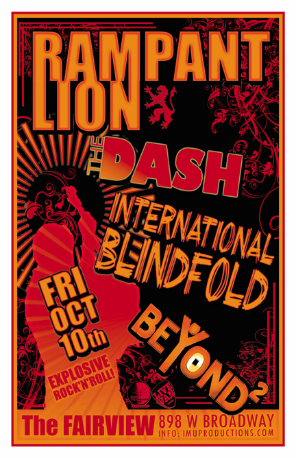 Rampant Lion, Dash, International Blindfold, Beyond Square  @ Fairview Pub Oct 10 2014 - May 6th @ Fairview Pub