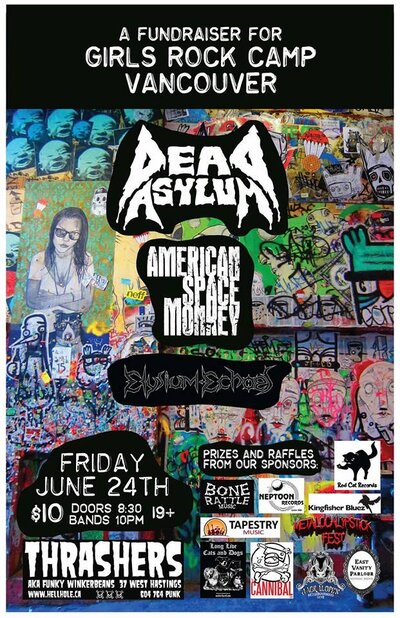 Dead Asylum, American Space Monkey, Elysium Echoes @ Funky Winker Beans Jun 24 2016 - May 7th @ Funky Winker Beans