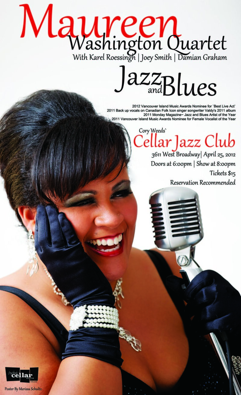 Maureen Washington, Karel Roessingh, Joey Smith, Damian Graham @ The Cellar Restaurant/Jazz Club Apr 25 2012 - May 7th @ The Cellar Restaurant/Jazz Club