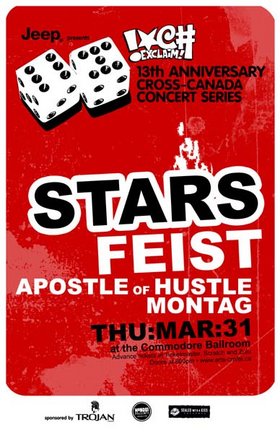 Exclaim! 13th Anniversary Party: Stars, Feist, Apostle Of Hustle @ The Commodore Ballroom Mar 31 2005 - May 9th @ The Commodore Ballroom