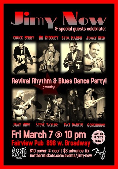 REVIVAL RHYTHM & BLUES DANCE PARTY: Jimy Now, Pete Bowman, Blair Macdonald, Bob Mercer @ Fairview Pub Mar 7 2014 - May 13th @ Fairview Pub