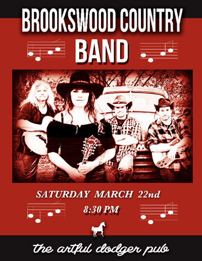 Brookswood Country Band @ The Artful Dodger Pub Mar 22 2014 - May 8th @ The Artful Dodger Pub