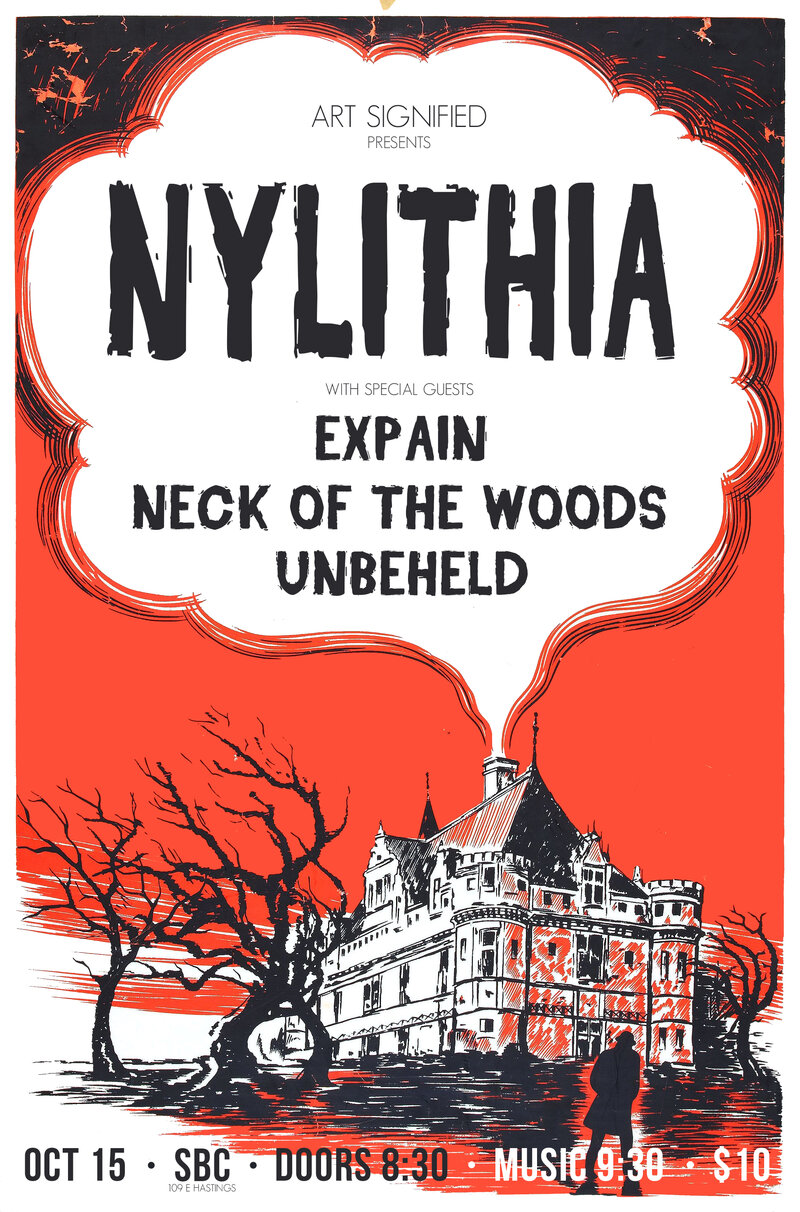 Nylithia, Expain, Neck of the Woods, Unbeheld @ SBC Restaurant Oct 15 2016 - May 16th @ SBC Restaurant