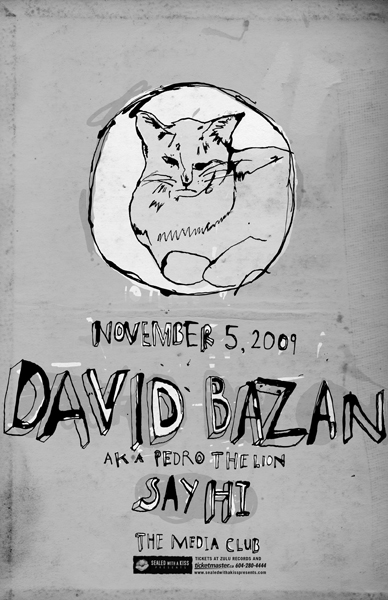 David Bazan, Say Hi @ The Media Club Nov 5 2009 - May 1st @ The Media Club