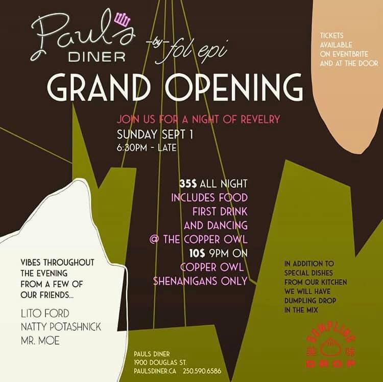 Pauls Diner by Fol Epi: Mr Moe, HRISTO, Lito Ford, Natty Potashnick @ Copper Owl Sep 1 2019 - Jun 7th @ Copper Owl