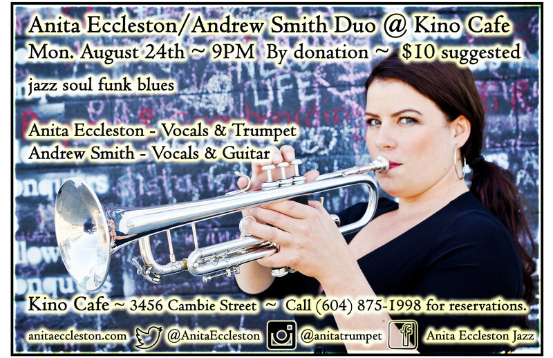 Monday Jazz: Anita Eccleston, Andrew Smith @ Kino Cafe Aug 24 2015 - May 6th @ Kino Cafe