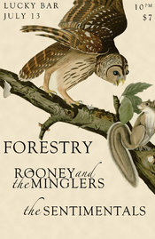 Welcome Home Forestry!: Forestry, Rooney and the Minglers, The Sentimentals @ Lucky Bar Jul 13 2010 - May 6th @ Lucky Bar