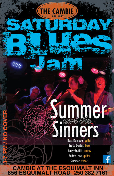 Saturday Afternoon Blues Jam: Summer and The Sinners @ The Cambie at the  Esquimalt Inn Mar 1 2014 - May 14th @ The Cambie at the  Esquimalt Inn