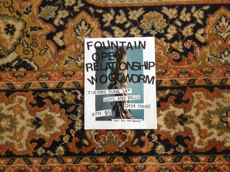 Fountain (Victoria), OPEN RELATIONSHIP, Johnny De Courcy, Woolworm @ Guys and Dolls Billiards - 2434 Main St. Jun 24 2014 - May 22nd @ Guys and Dolls Billiards - 2434 Main St.