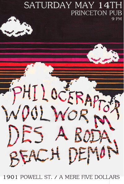 Philoceraptor, Grey Empire, Woolworm, Des a Boda @ Princeton Pub May 14 2011 - May 8th @ Princeton Pub