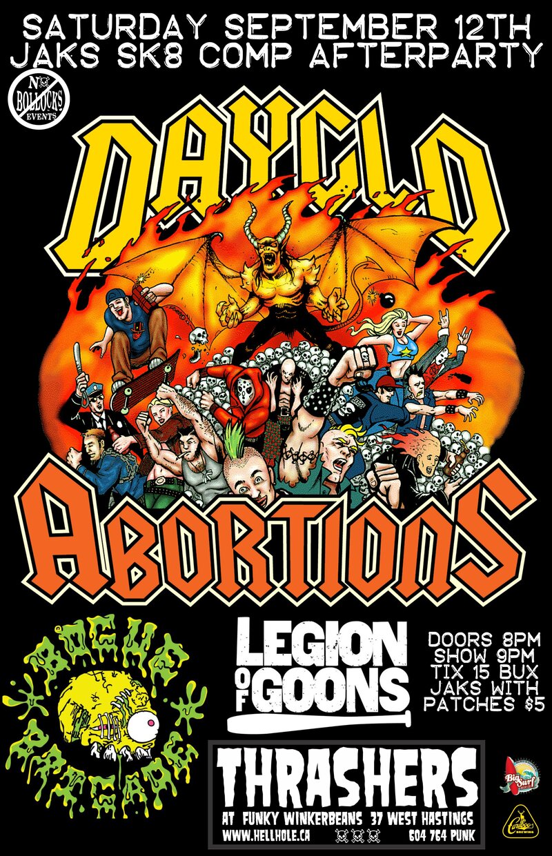 Dayglo Abortions, Bogue Brigade, Legion of Goons @ Funky Winker Beans Sep 12 2015 - May 10th @ Funky Winker Beans