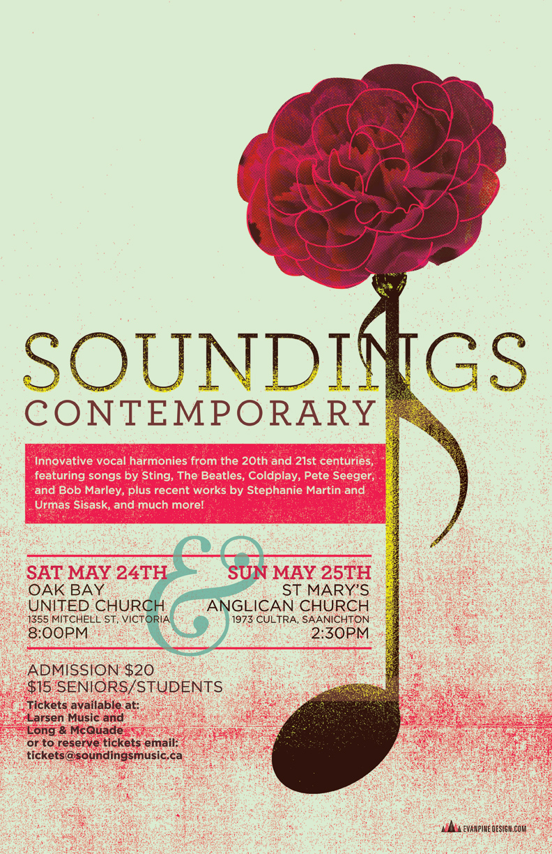 "Soundings Contemporary": Soundings Vocal Ensemble @ Oak Bay United Church May 24 2014 - Jun 4th @ Oak Bay United Church