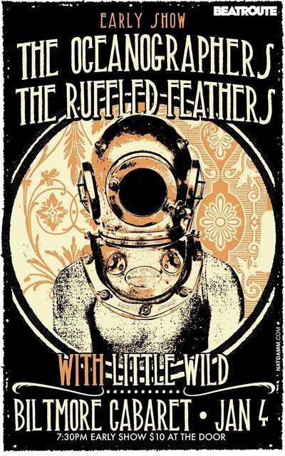 Oceanographers, The Ruffled Feathers, Little Wild @ The Biltmore Cabaret Jan 4 2014 - May 6th @ The Biltmore Cabaret