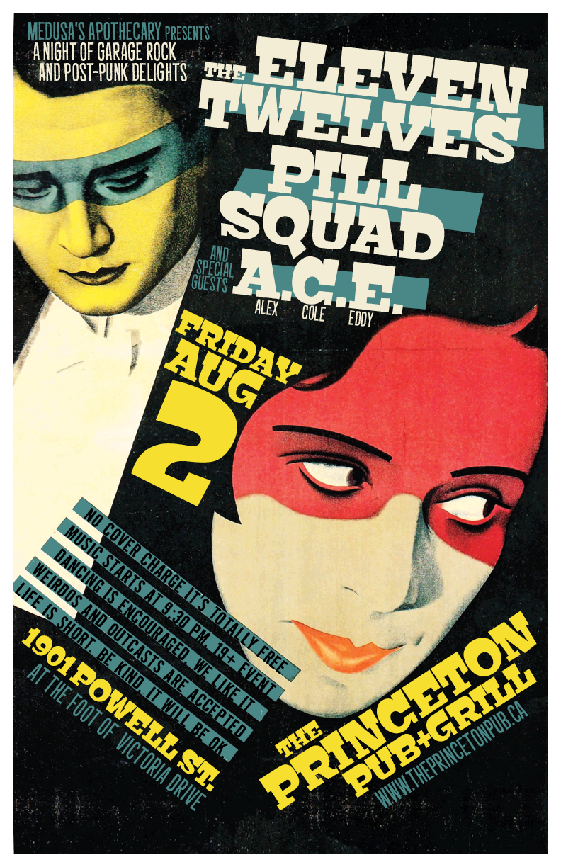 A Night of Garage Rock and Post-Punk Delights: The Eleven Twelves, Pill Squad, ACE @ Princeton Pub Aug 2 2019 - May 8th @ Princeton Pub